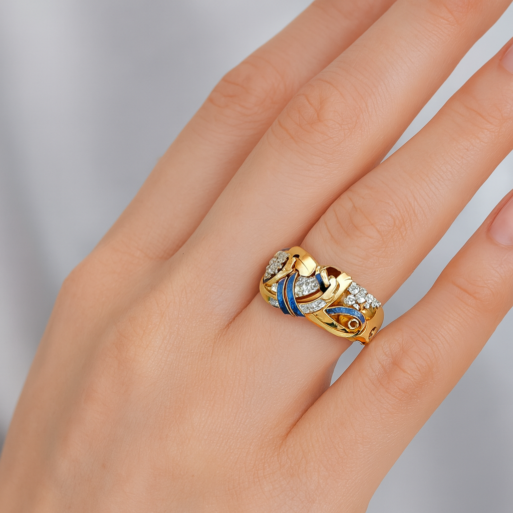 Marie - Vintage Ring with Gold Zirconia