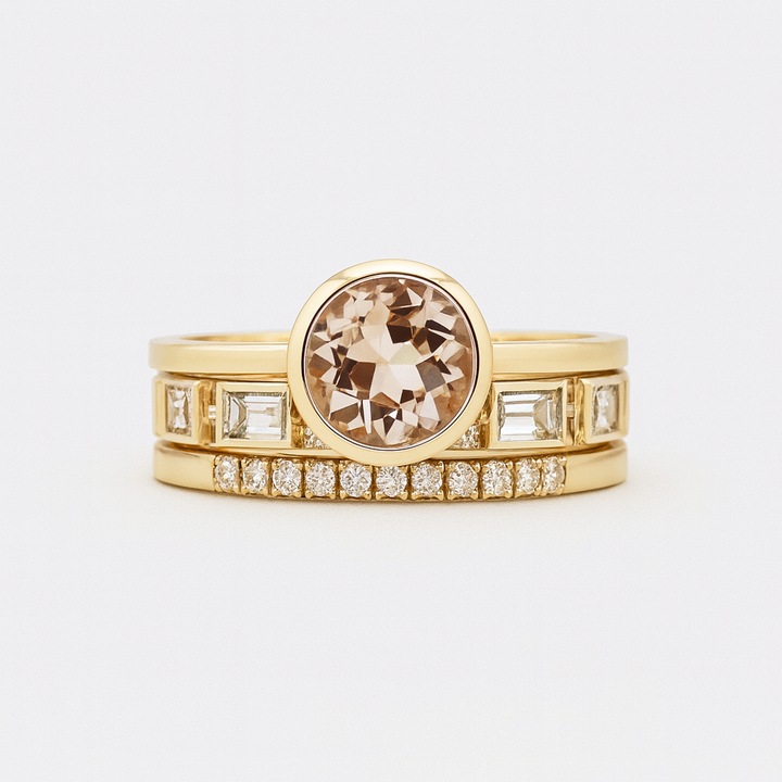 Colette - Gold Crystal Ring Set