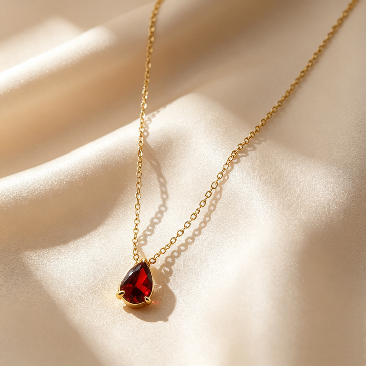 Birthstone Teardrop Necklace