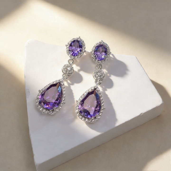 Multicolor Natural Crystal Earrings