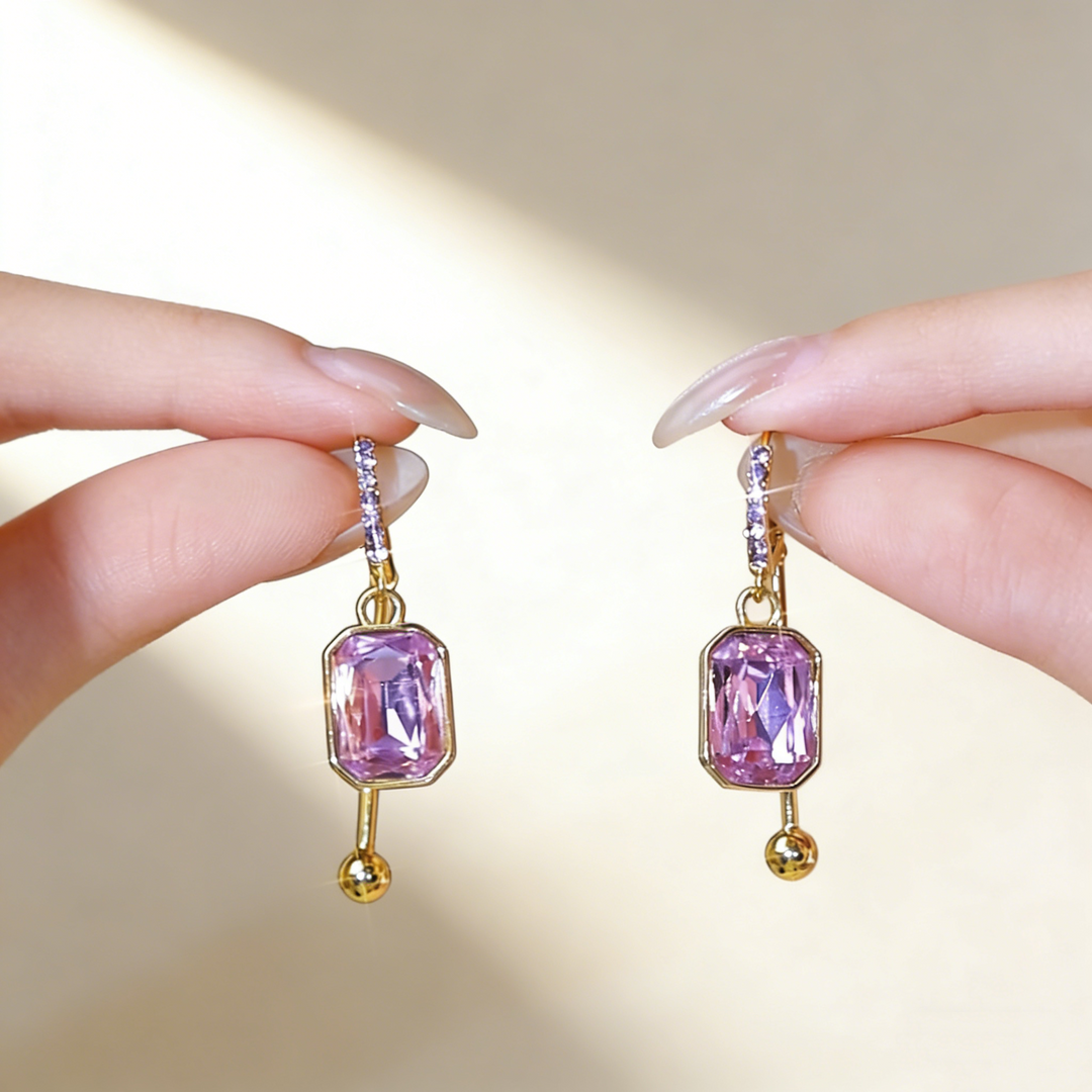 Amethyst Sugarcube Earrings
