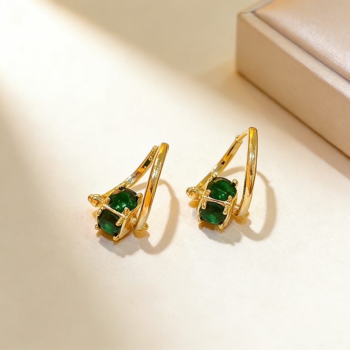 Windmill Green Gemstone Rotating Earrings