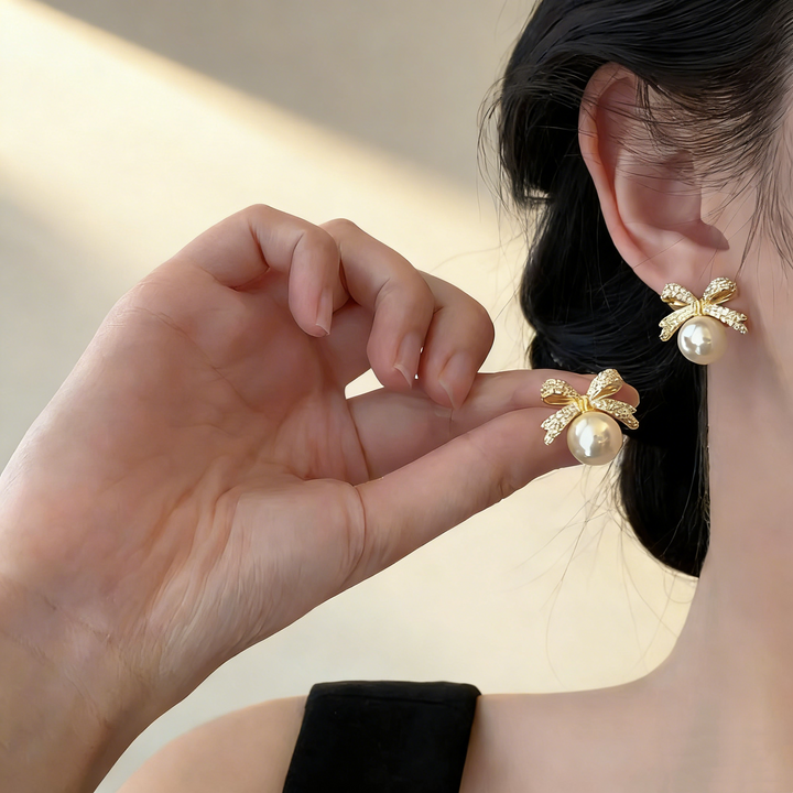Bow Pearl Earrings