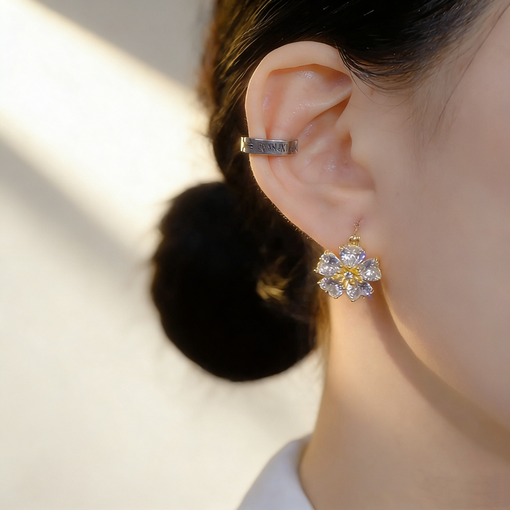 Double-Layer Floral Earrings