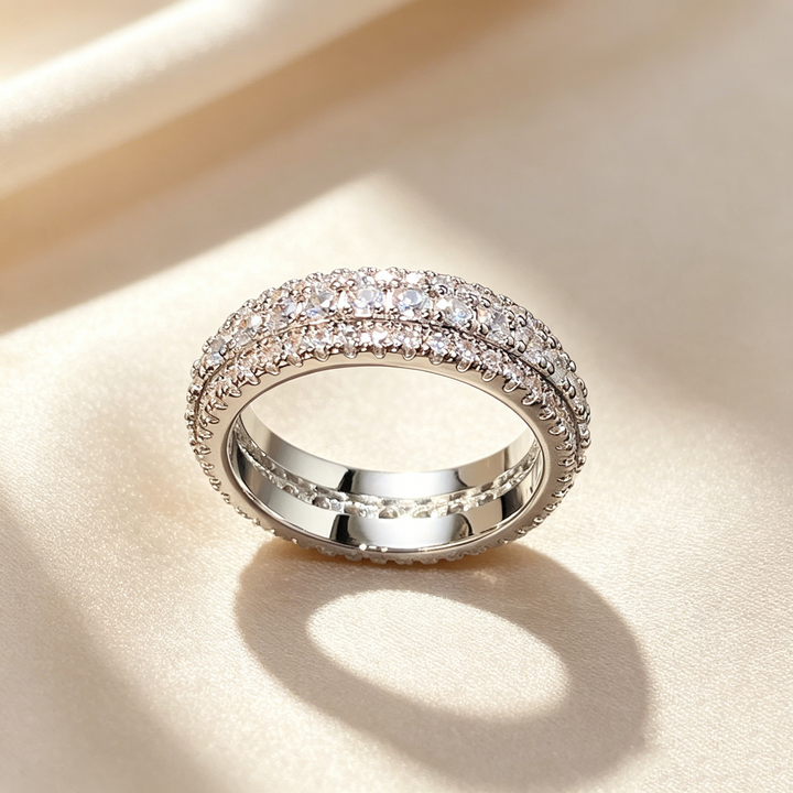 Light Luxury Sparkle Moissanite Ring Set