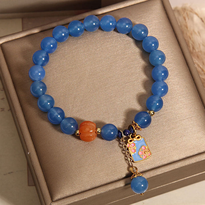 Lucky pendant pumpkin natural agate bracelet