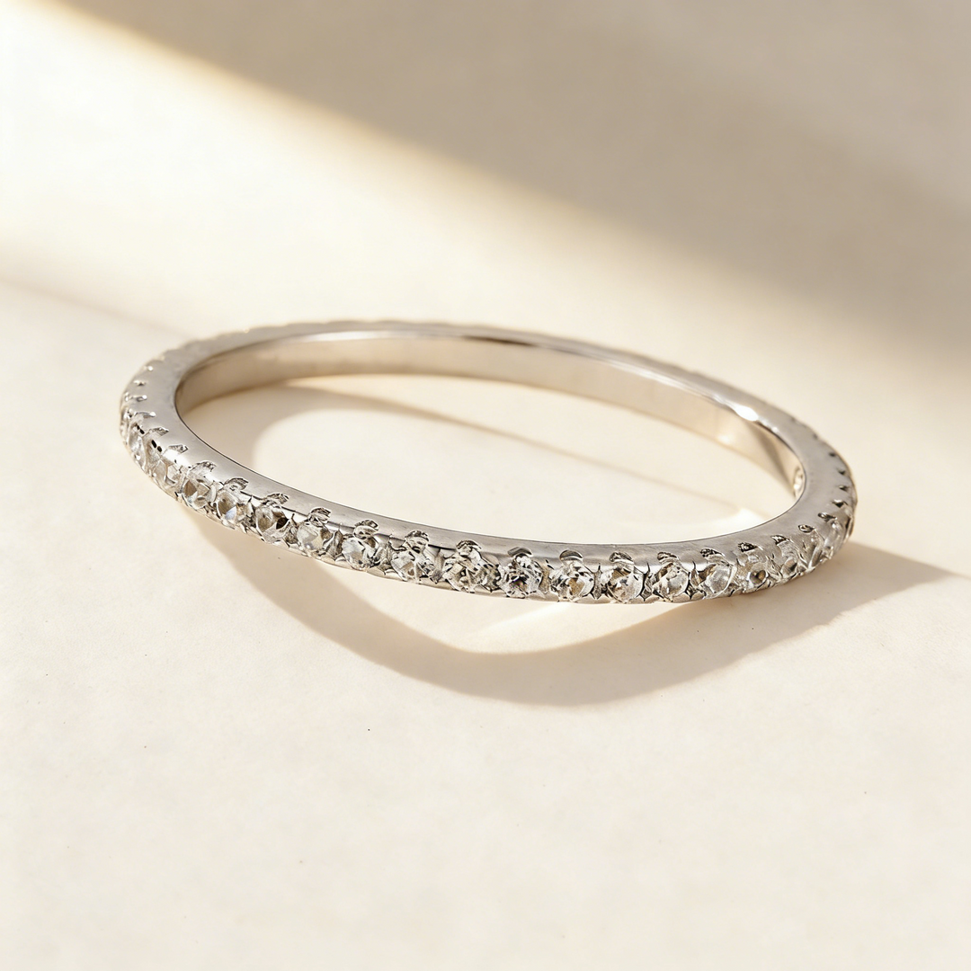 Ultra Sparkling Frost Cut Moissanite Ring Set