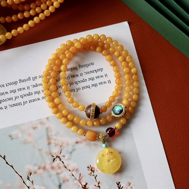 Double Dragon Buckle Natural Agate Bracelet