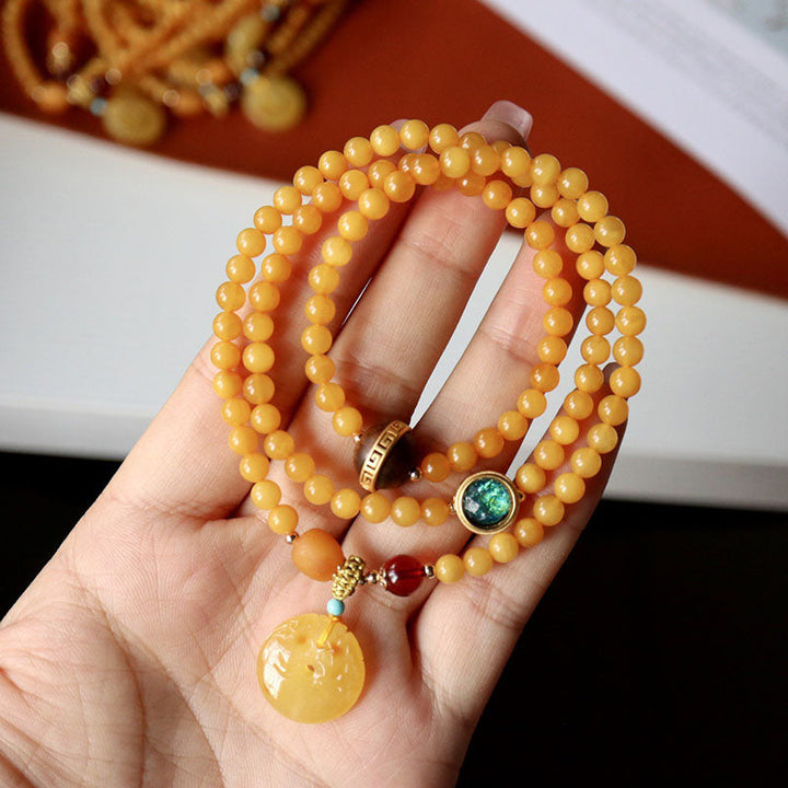 Double Dragon Buckle Natural Agate Bracelet