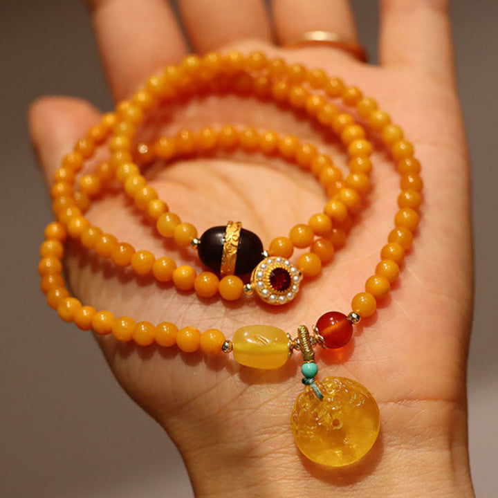 Double Dragon Buckle Natural Agate Bracelet