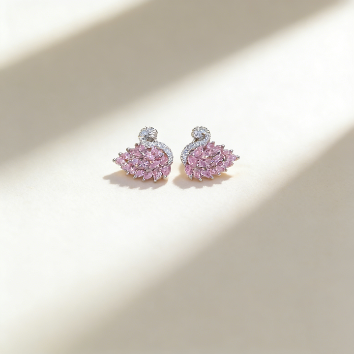 Pink Swan Earrings