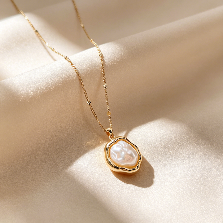 Elegance Baroque Pearl Pendant Necklace