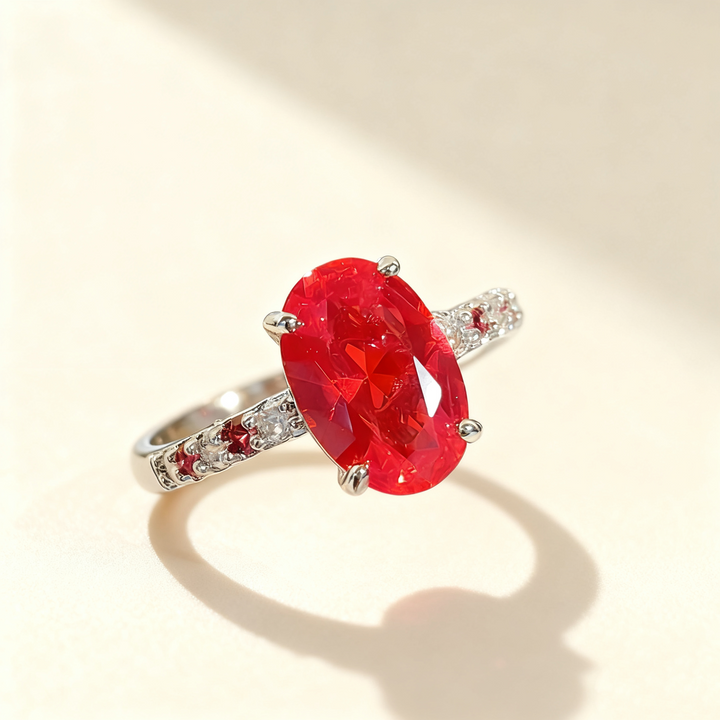 Ruby &amp; Sapphire Pavé Ring Set