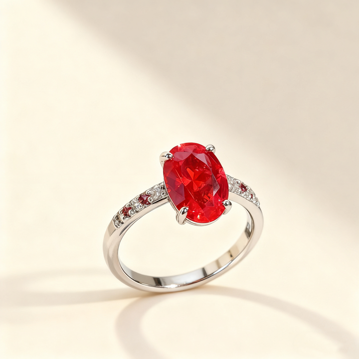 Ruby &amp; Sapphire Pavé Ring Set