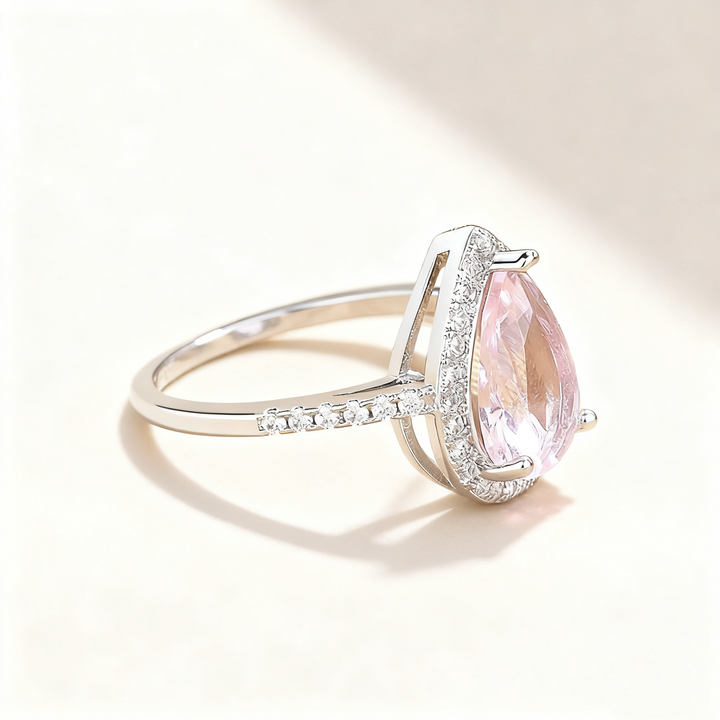 Pink Crystal Pavé Ring