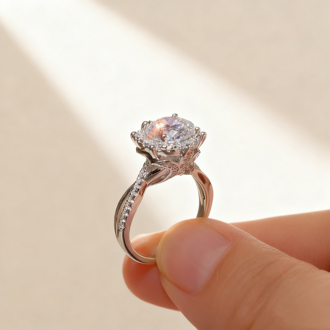 Royal Manor D Color Moissanite Ring
