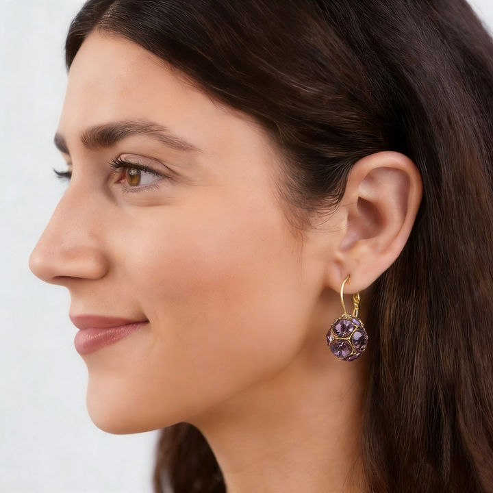 Timeless Amethyst Sphere Earrings
