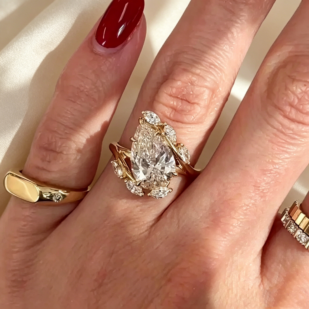 Pear-Shaped Cut Moissanite Ring