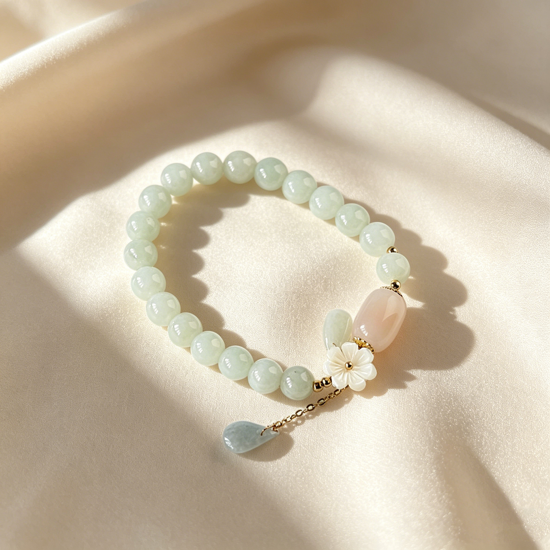 Natural Dewdrop Tassel Jadeite Bracelet