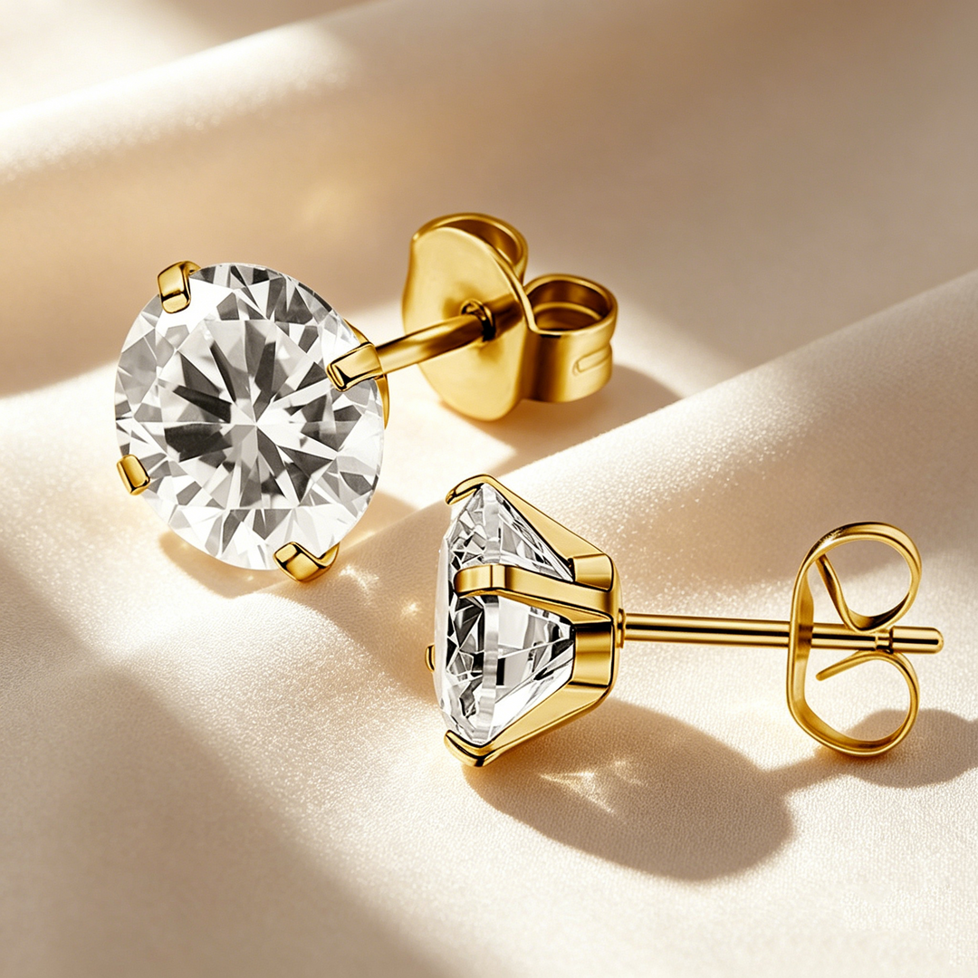 Classic Moissanite Solitaire Stud Earrings