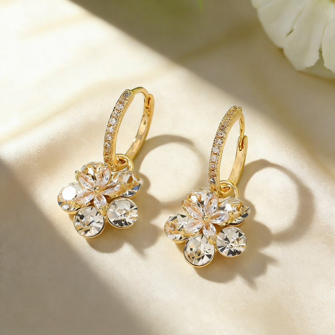 Elegant Double-Layer Blossom Drop Earrings