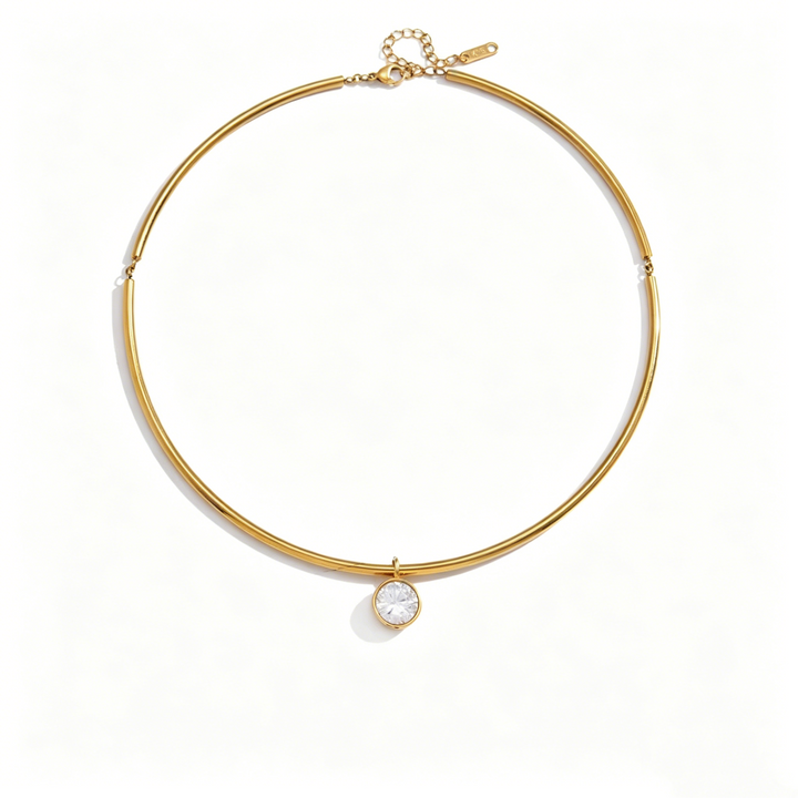 Full Moon Star Diamond Teardrop Necklace