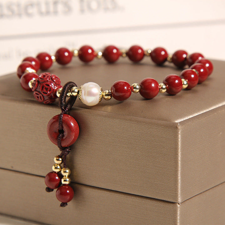 Lucky Natural Cinnabar Bracelet