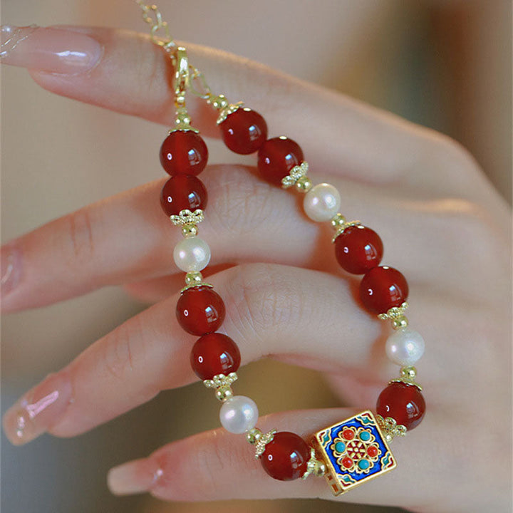 Love and Hope?Natural Red Agate Bracelet