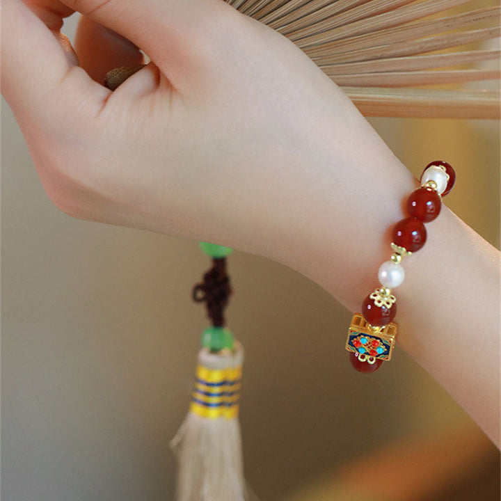 Love and Hope?Natural Red Agate Bracelet