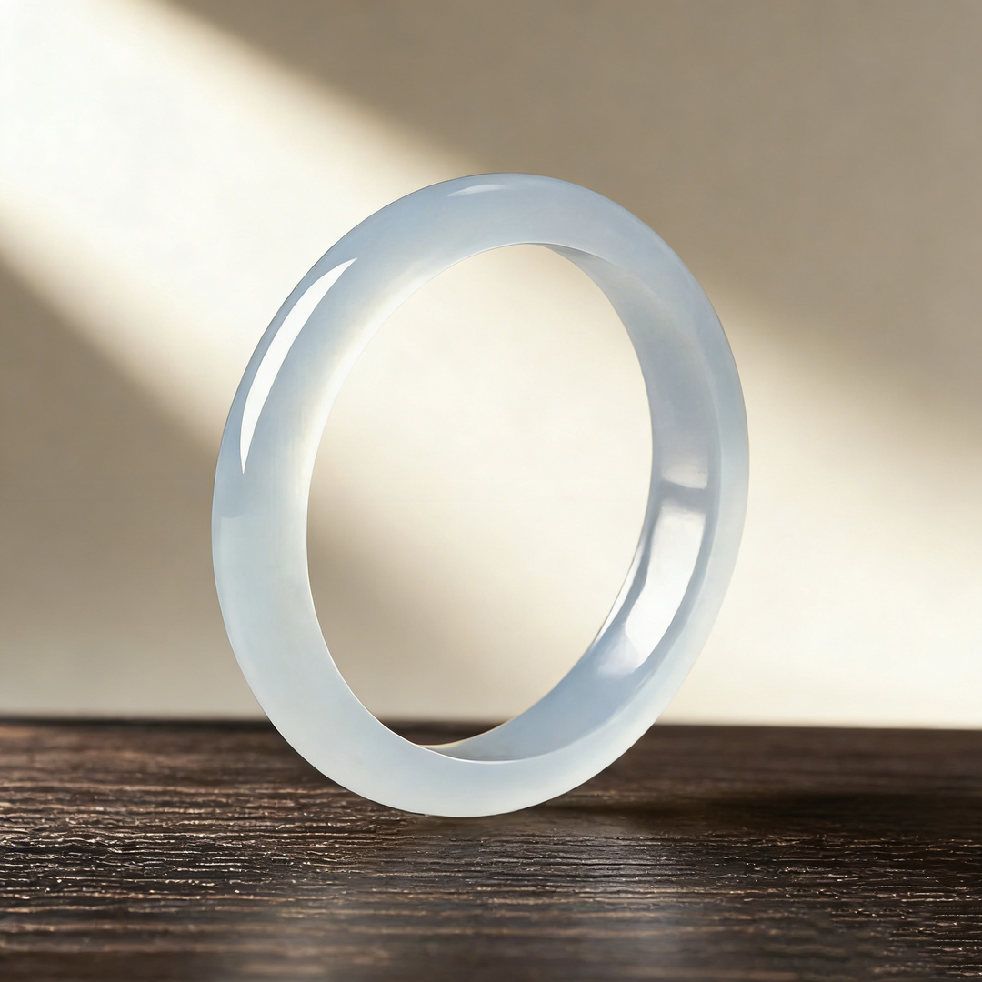 Moonlight White Jade Bangle