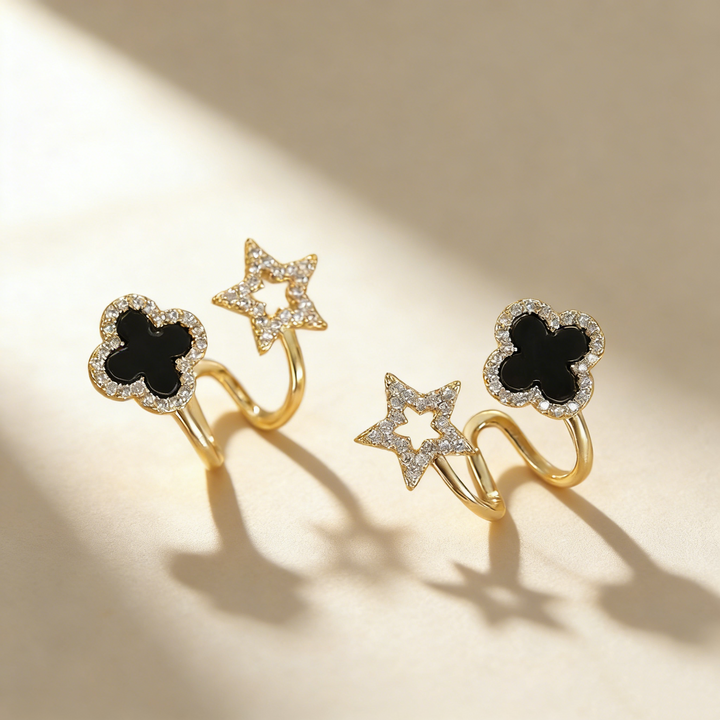 Four-Leaf Clover &amp; Star Earrings