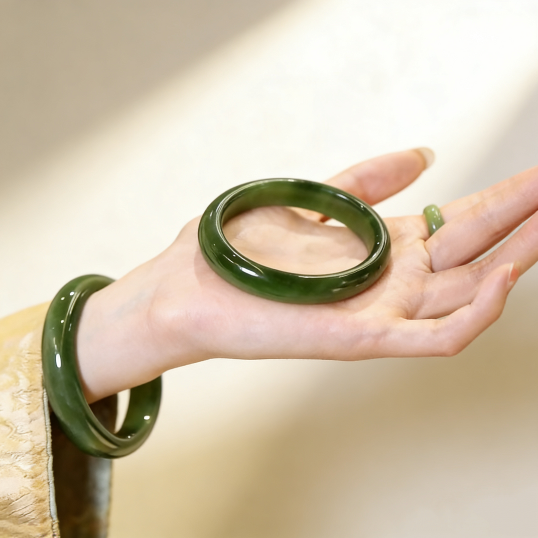 Natural Russian Jade Bangle
