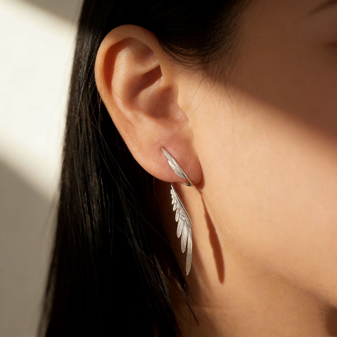 Vintage Feather Wing Earrings