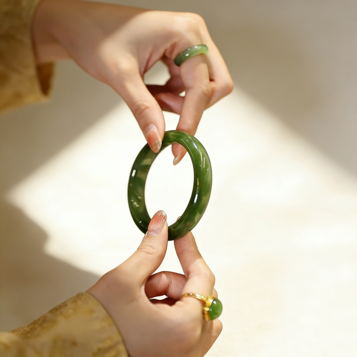 Natural Russian Jade Bangle