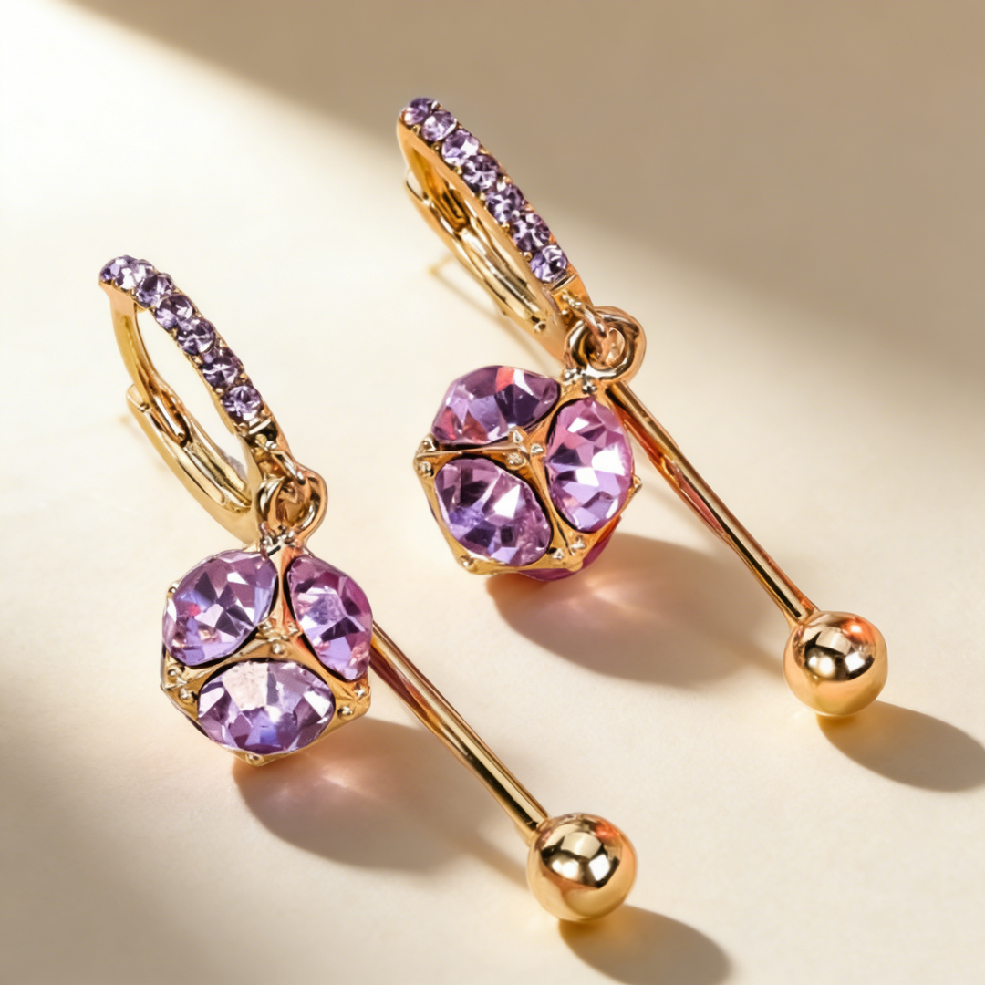 Natural Amethyst Tassel Drop Earrings