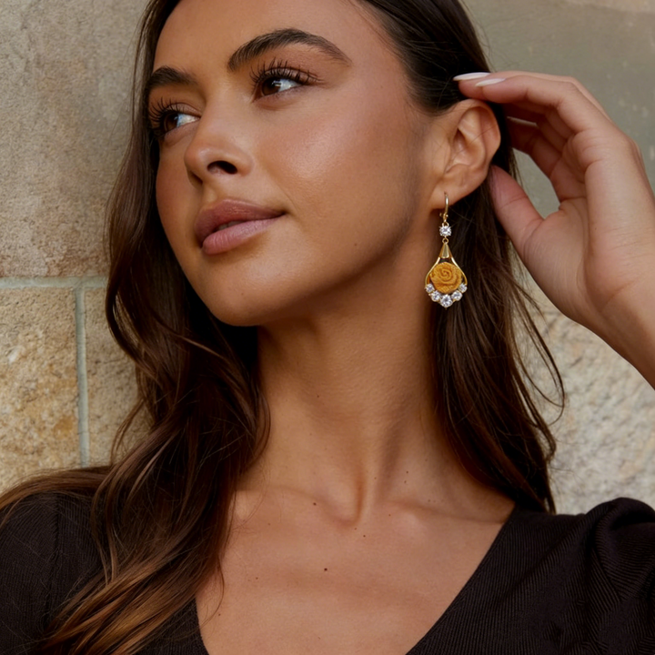 Elegant Velvet Flower Earrings