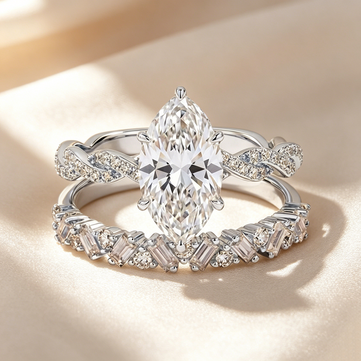 Marquise Cut Moissanite Ring