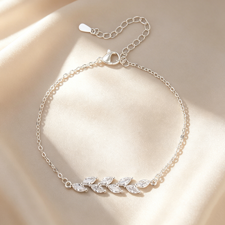 Marquise Moissanite Olive Branch Bracelet