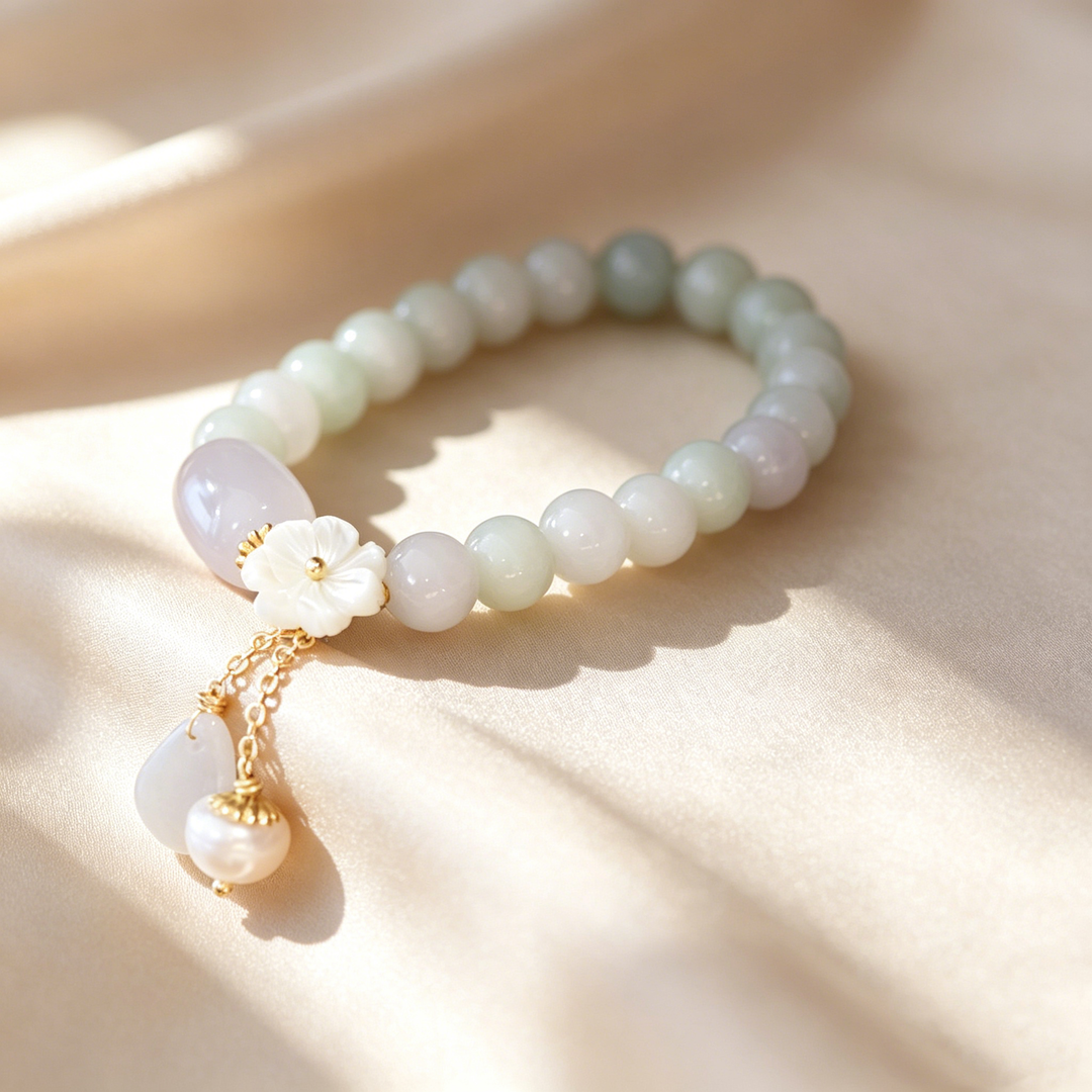 Natural Dewdrop Tassel Jadeite Bracelet