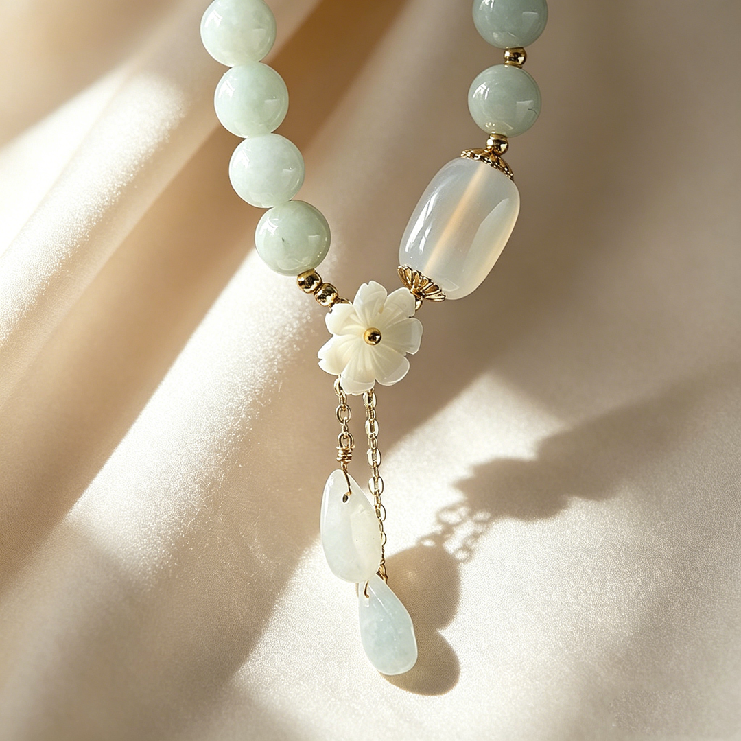 Natural Dewdrop Tassel Jadeite Bracelet