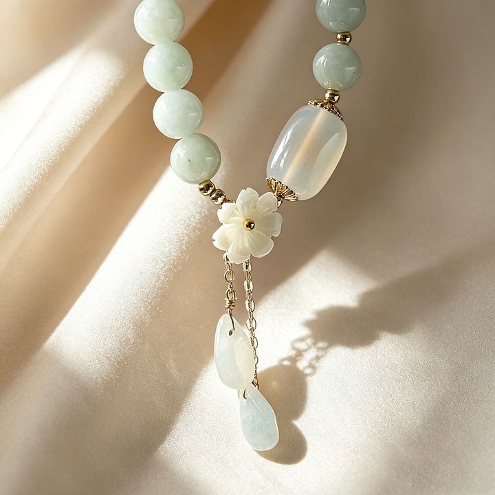 Natural Dewdrop Tassel Jadeite Bracelet