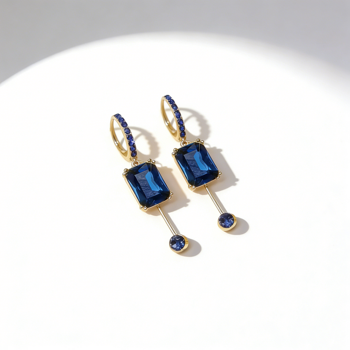 Elegant Blue Crystal Earrings