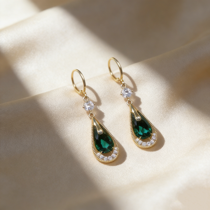Elegant Natural Amethyst Waterdrop Earrings