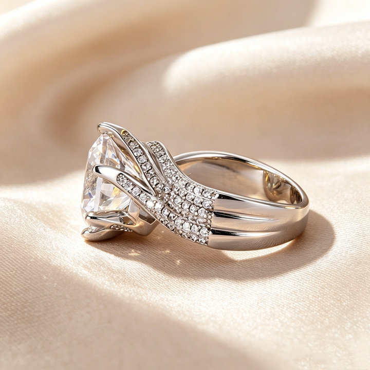 Triple Pavé Twisted Band Ring