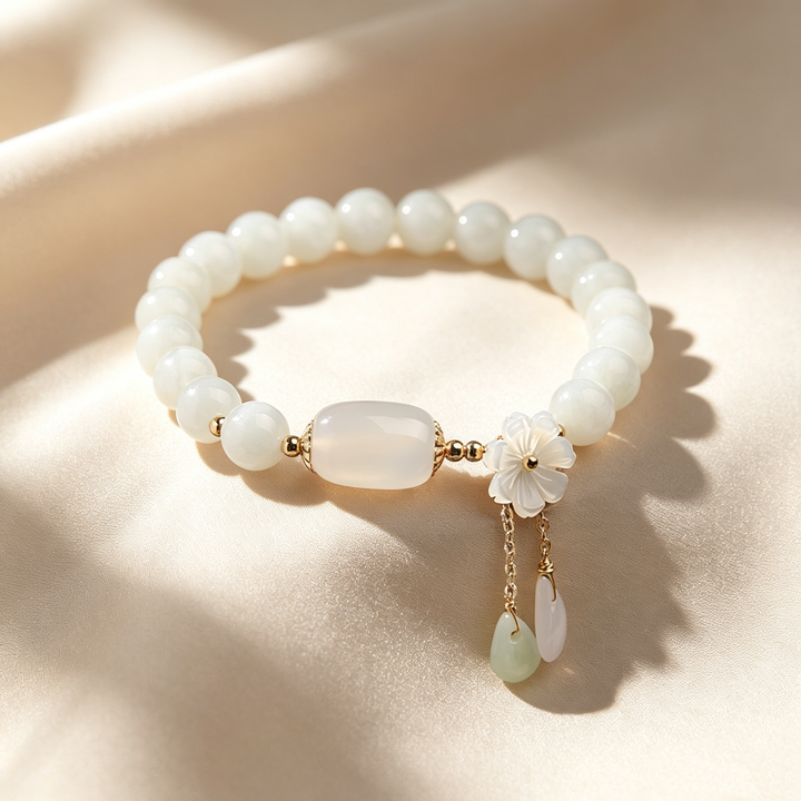 Natural Dewdrop Tassel Jadeite Bracelet