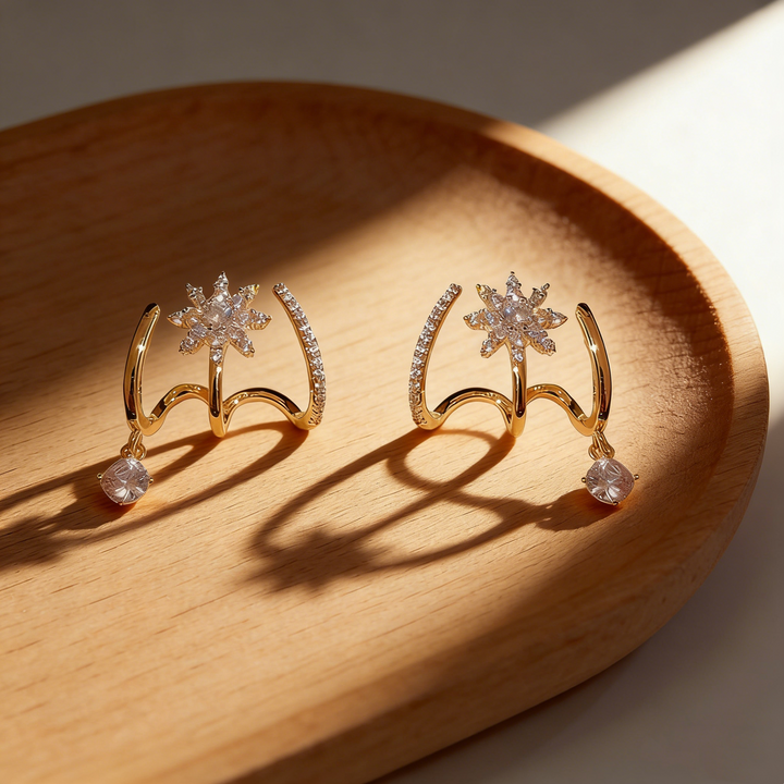 Eight-Pointed Star Ear Cuff