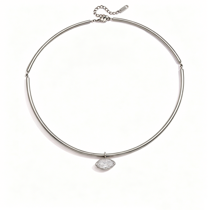 Full Moon Star Diamond Teardrop Necklace