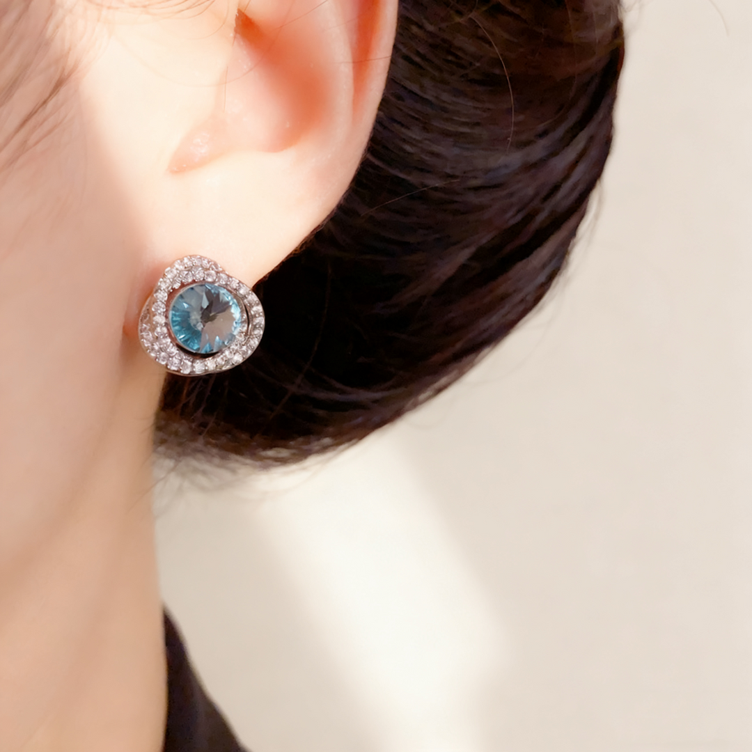 Pavé-Set Diamond Gemstone Earrings