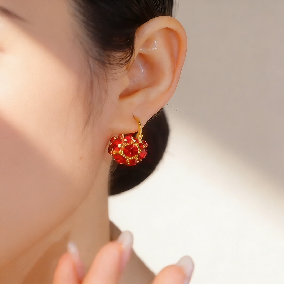 Ruby Basket Earrings