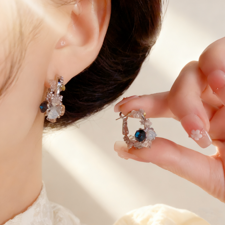 Blue Sapphire Diamond Earrings